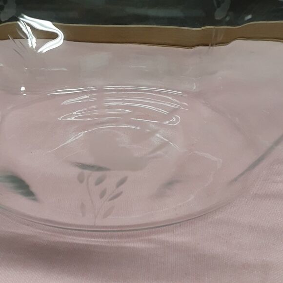 Princess House Crystal 9" Salad Punch Bowl Heritage Beveled Etched - Picture 3 of 6